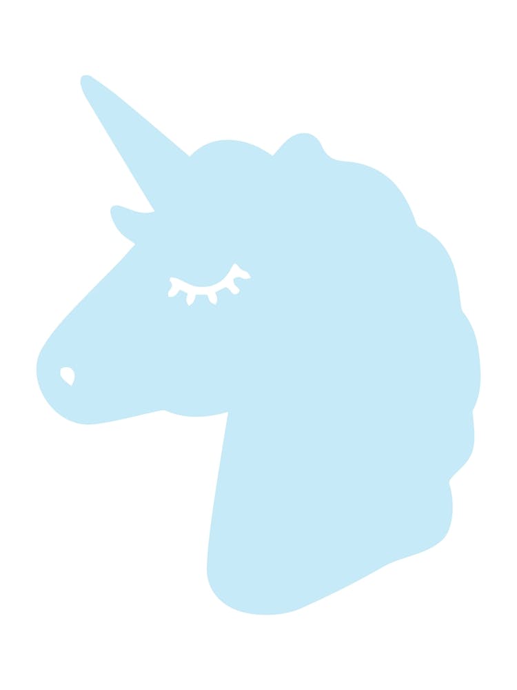 Blue Unicorn Silhouette Head