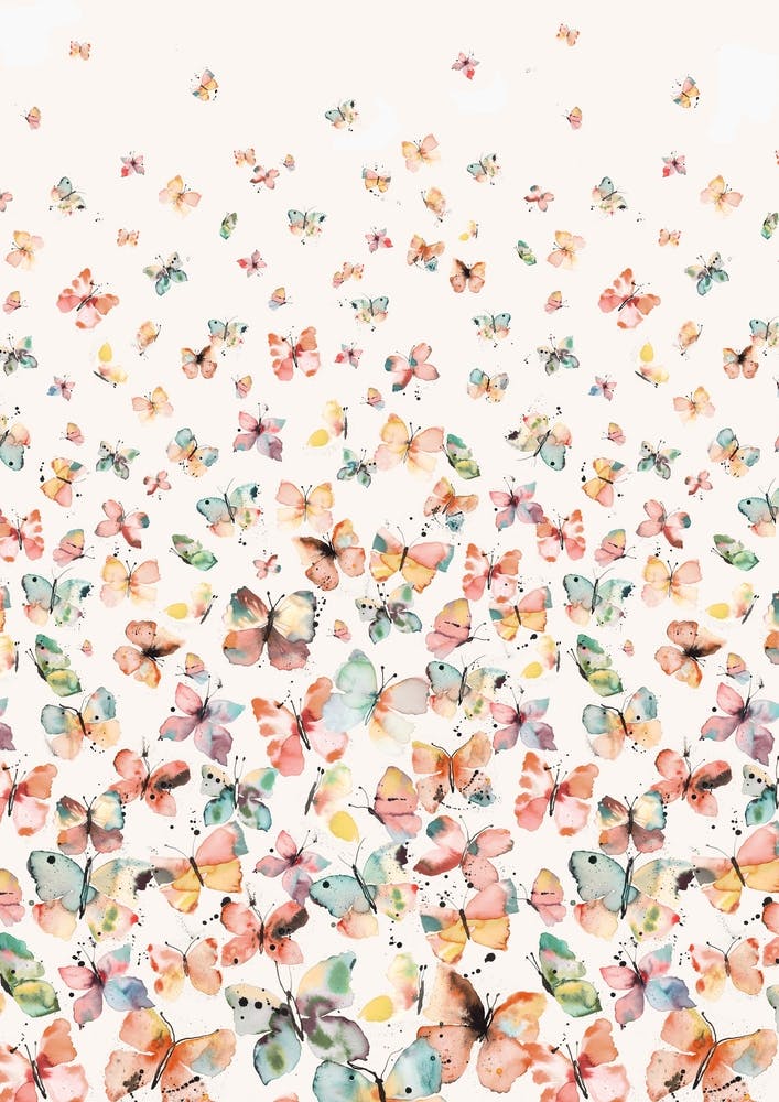 Watercolour Butterflies Gradation Rustic