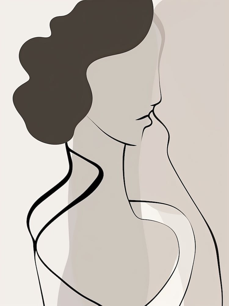 Woman Silhouette Line Art Abstract 4