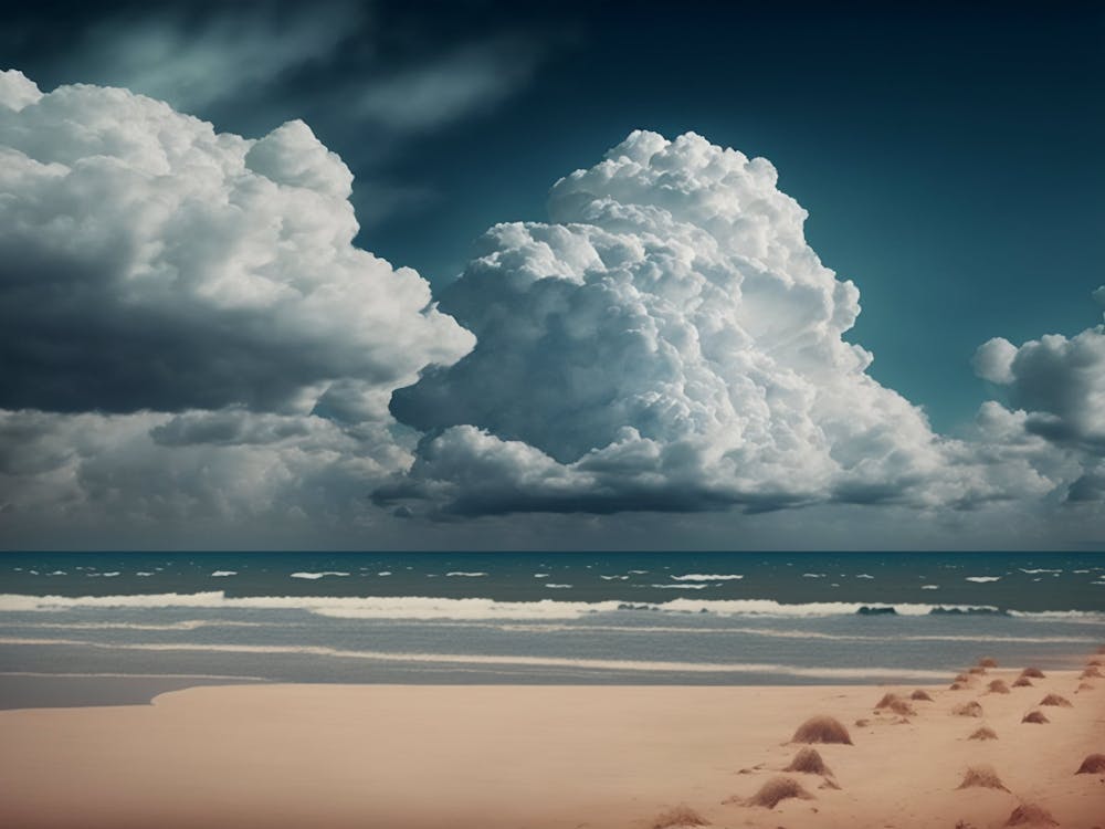 Cloudy Sky Over The Beach