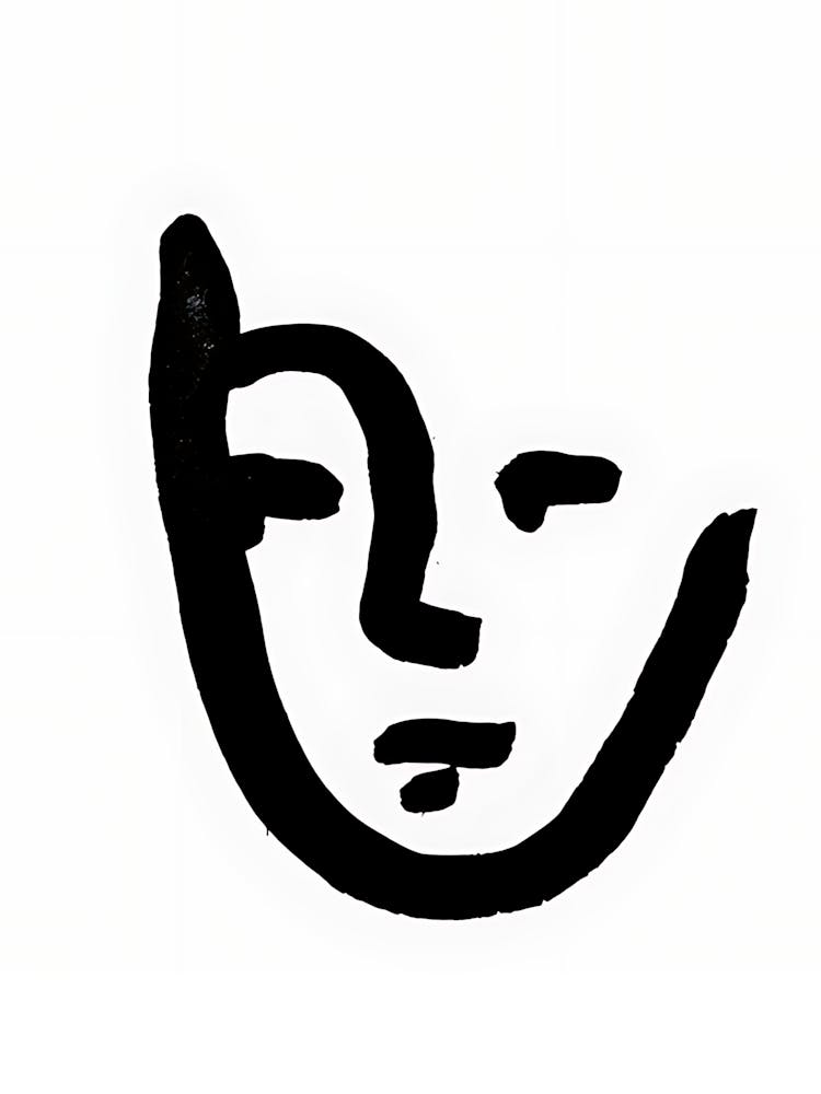 Face Of A Man line art