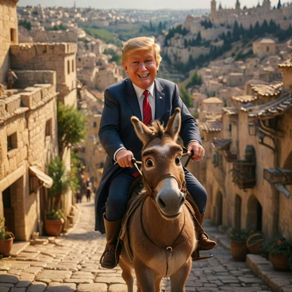 Donald Trump Riding A Donkey