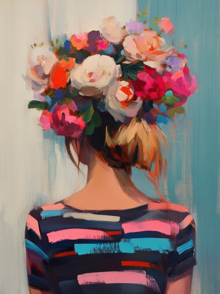Girl With Flowers On Her Head 17