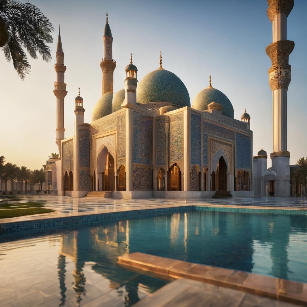 A Grand Mosque with pool