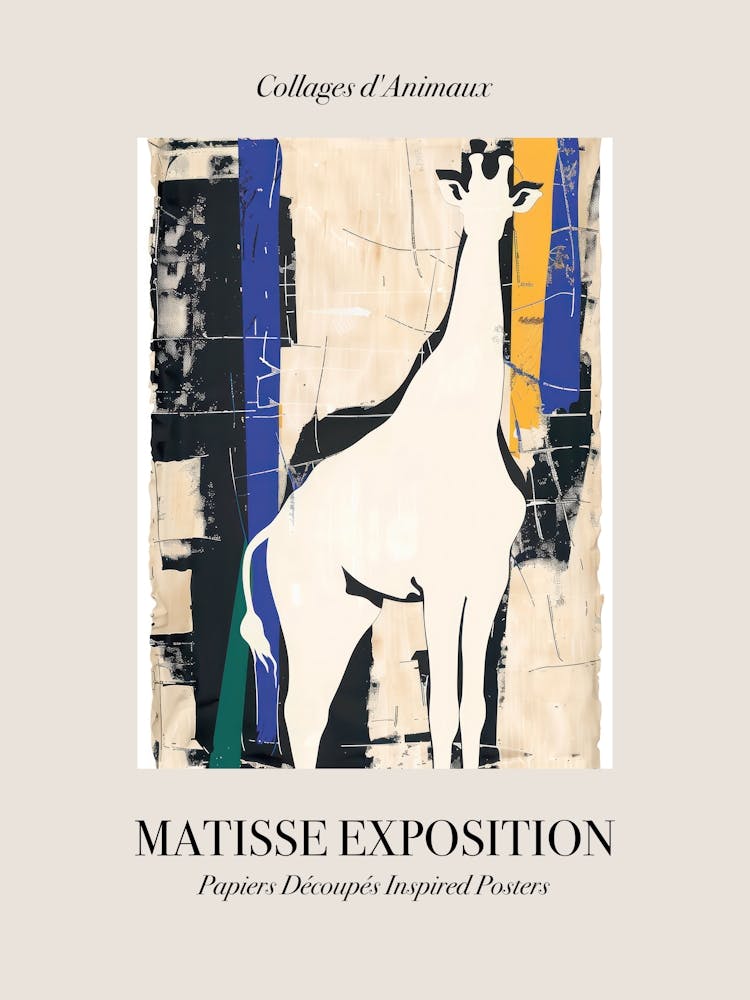 Giraffe 2 Matisse Inspired Exposition Animals Poster