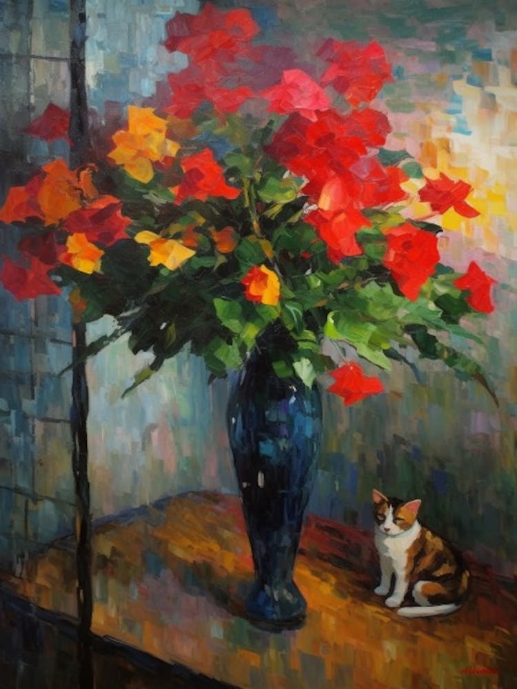 Anthurium avec un Chat 4