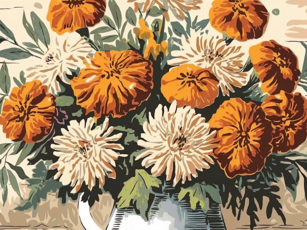 Elegant Floral Fabric Pattern - Botanical