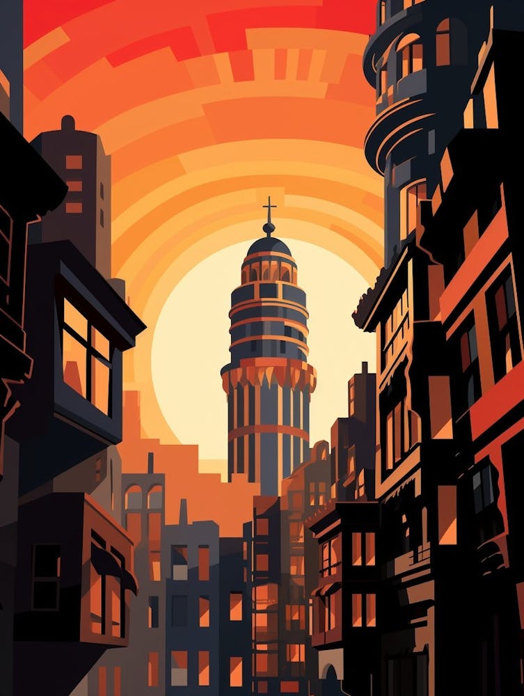 Galata Tower Pixel Art 3