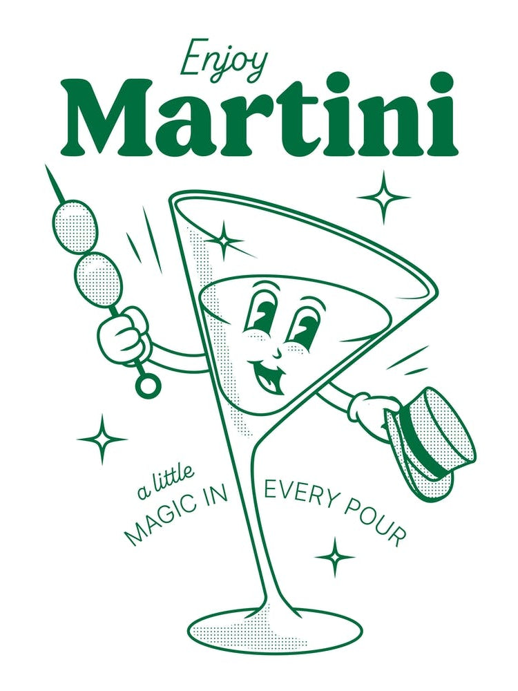 Martini retro cocktail in green