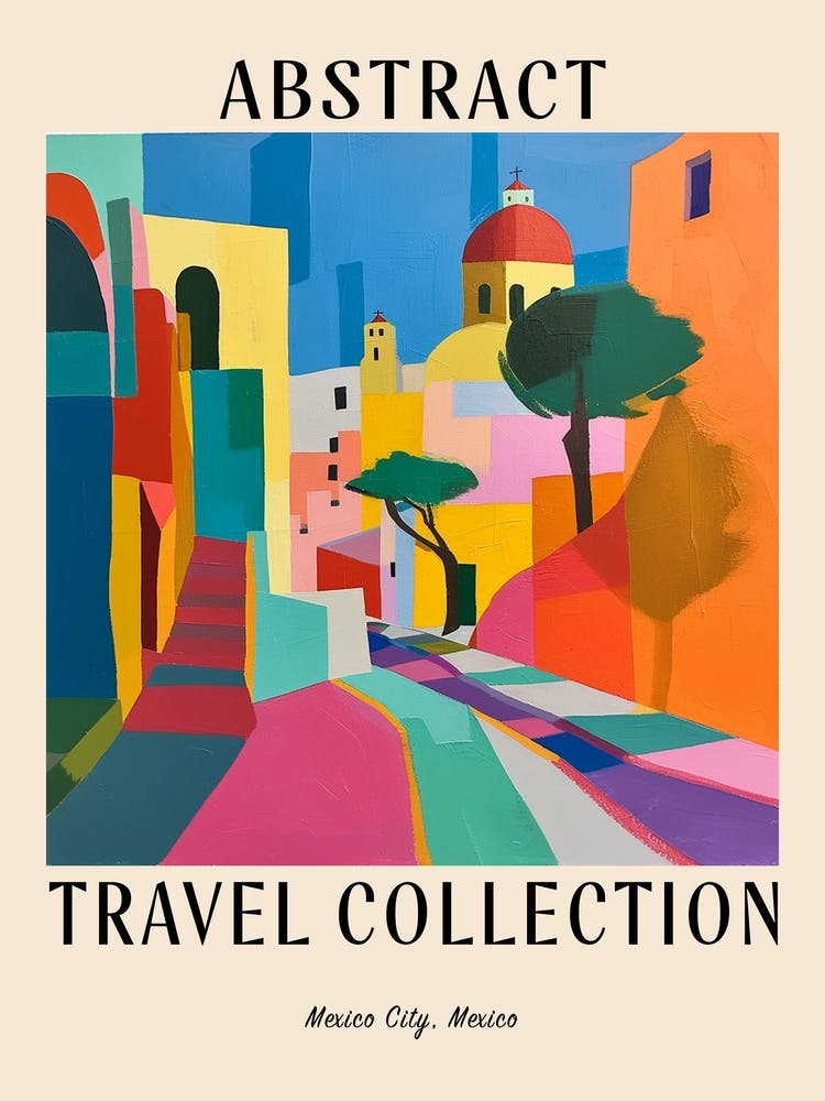 Abstract Travel Collection Poster Mexico City Mexico 4