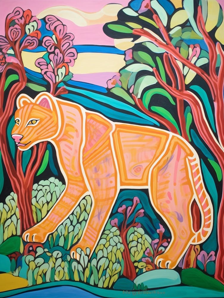 Maximalist Animal Painting Cougar 5