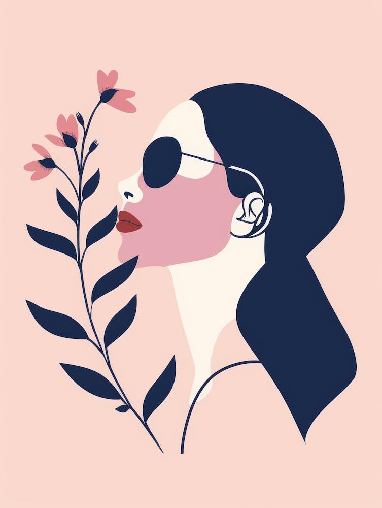 Portrait Of A Woman With Flowers 22