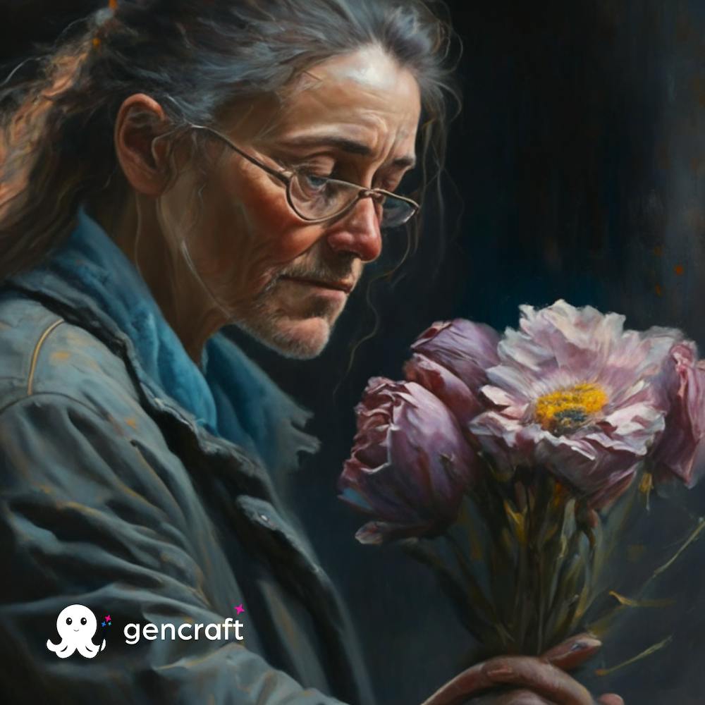 Woman Holding Flowers