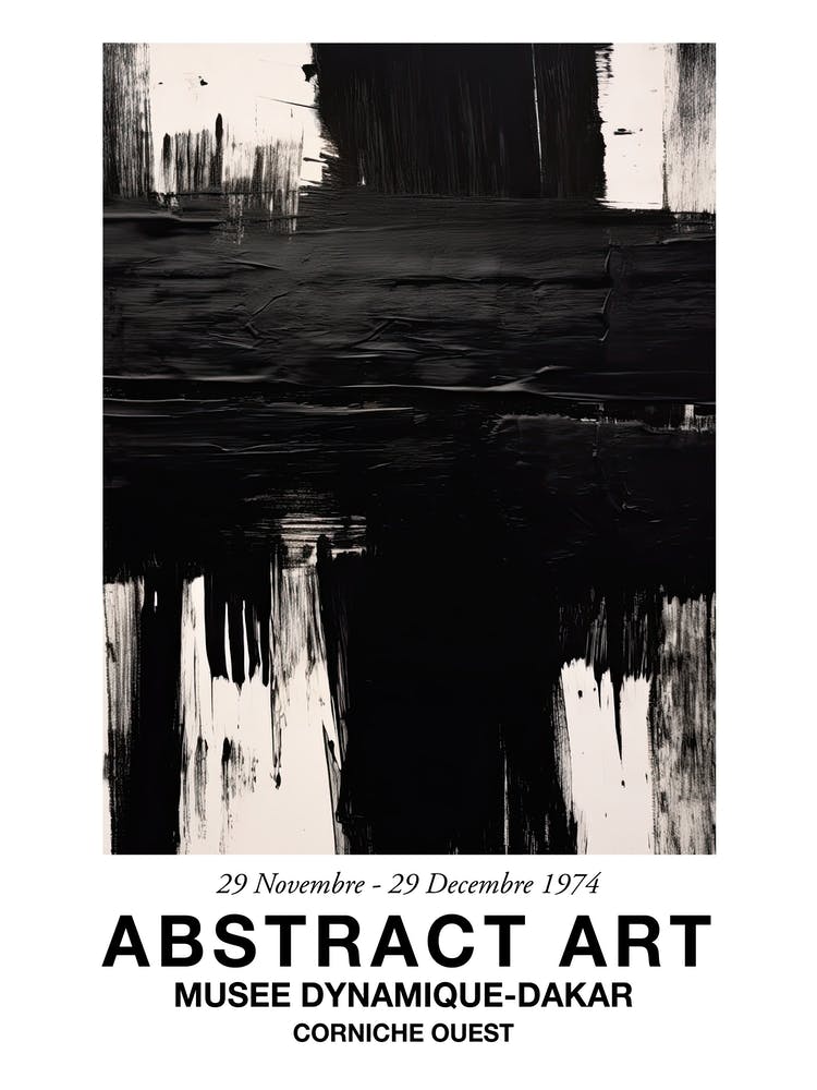 Black Brush Strokes Abstract 1 Exhibition Poster