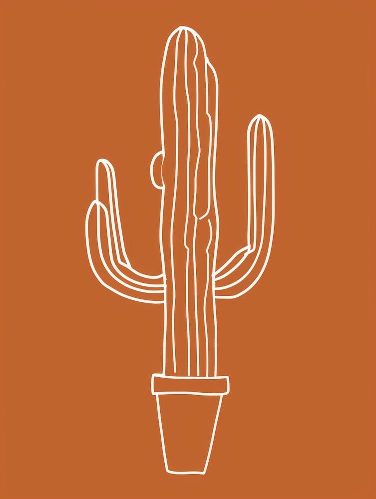 Cactus Line Drawing Old Man Cactus 2