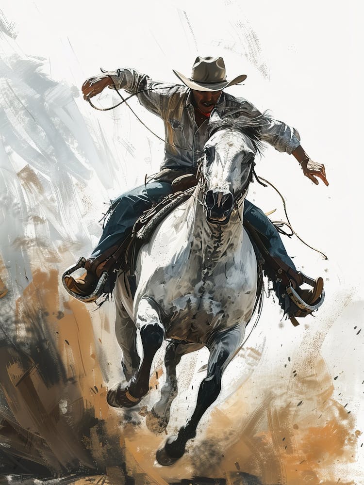 Western Cowboy Vintage Painting
