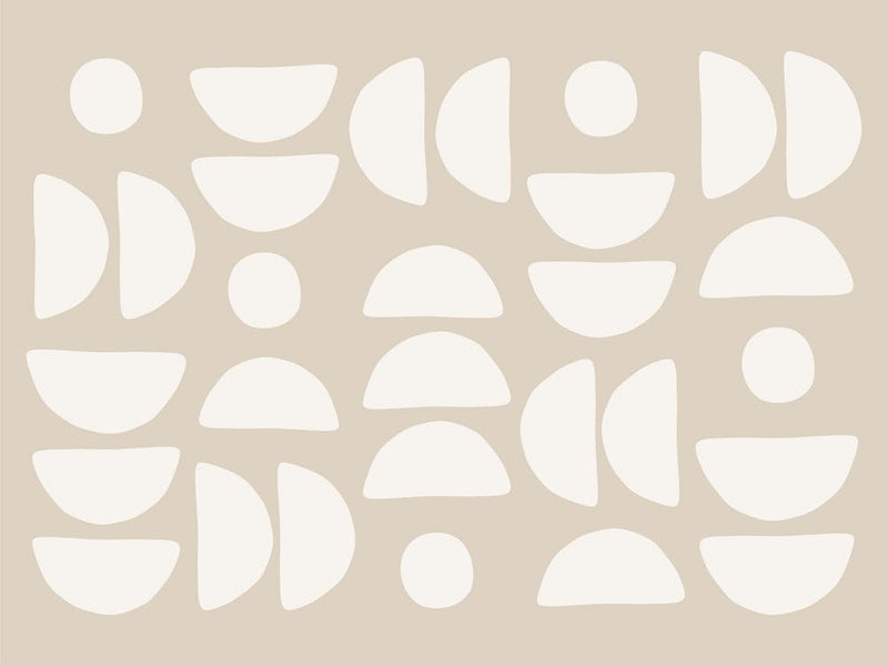 White Half Circles Poster