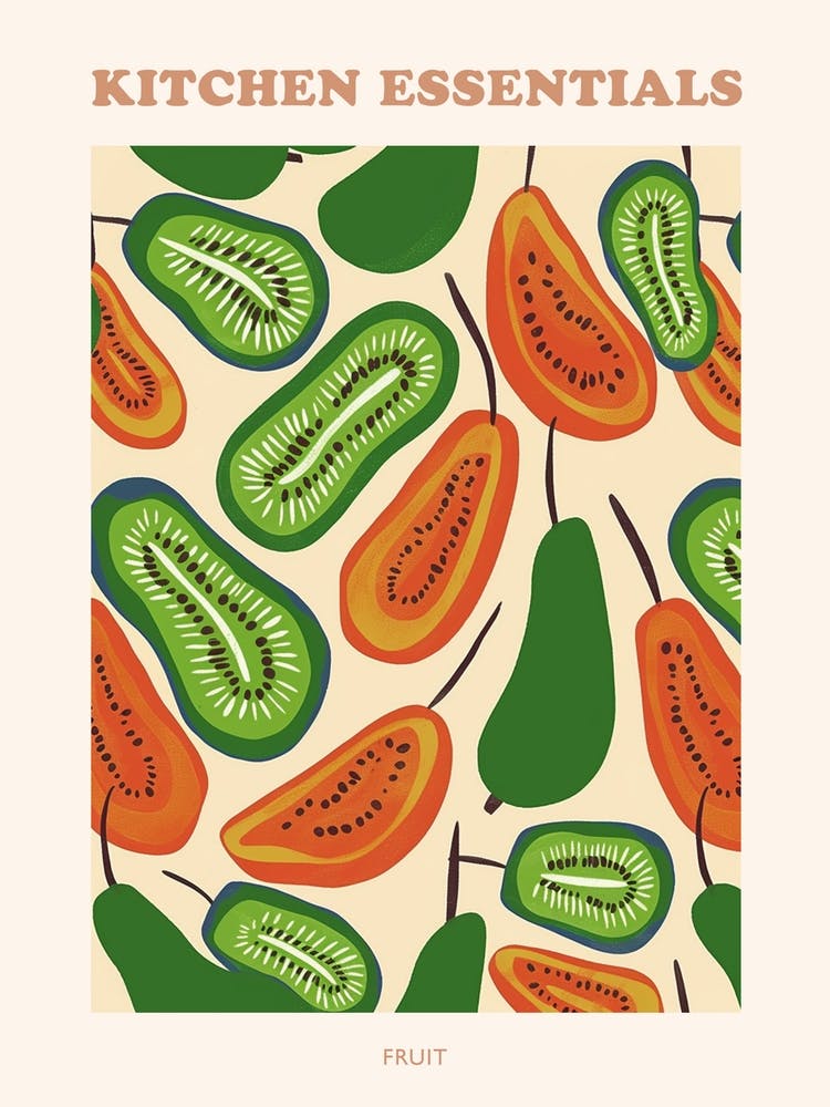 Abstraktes Fruchtmuster Illustration 1 Poster 1