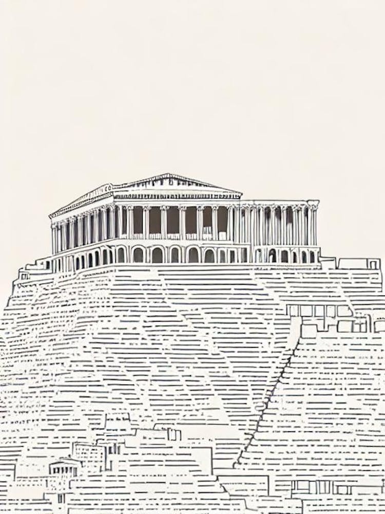 Acropolis 2 Athens Boho Landmark Illustration