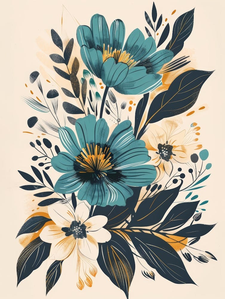 Blue Flowers 64