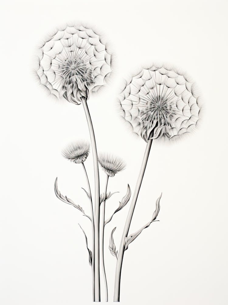 Löwenzahnblume Vintage Botanisch 1