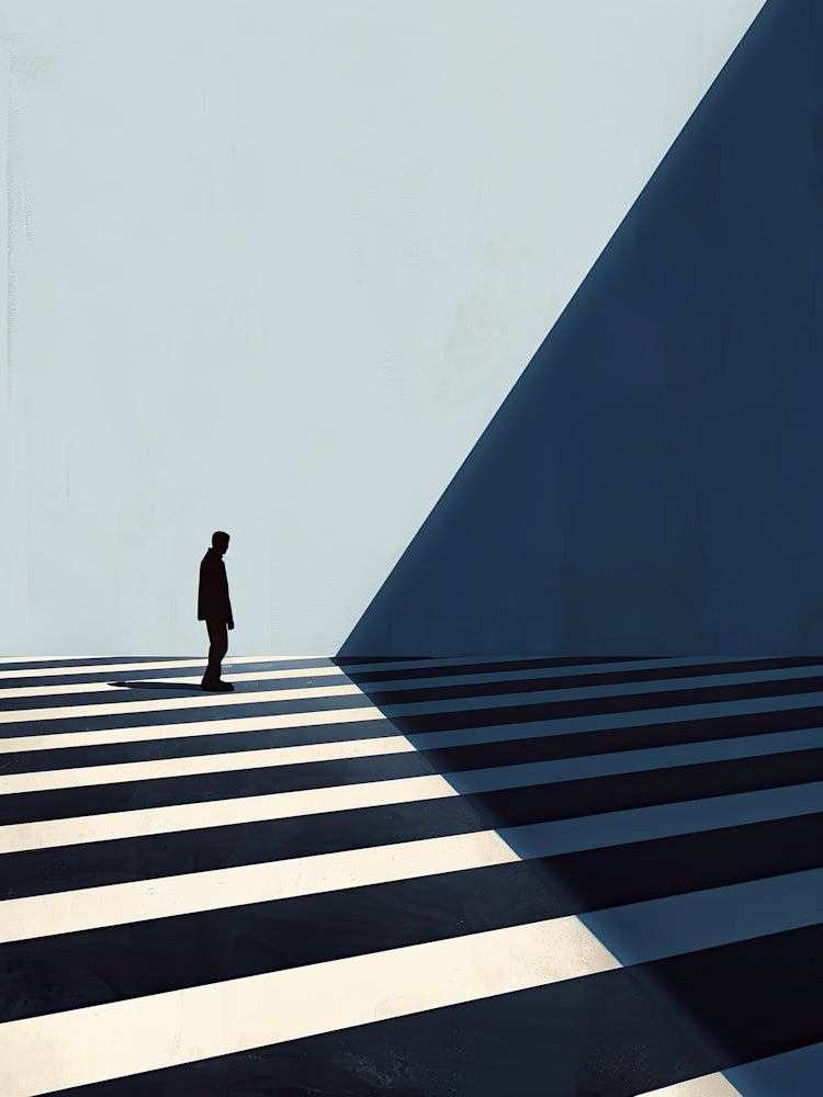 Man Walking On A Street, Minimalism