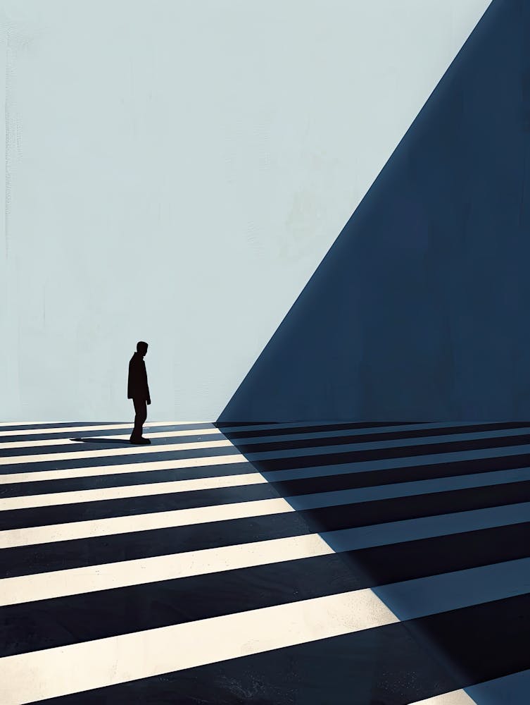 Man Walking On A Street, Minimalism