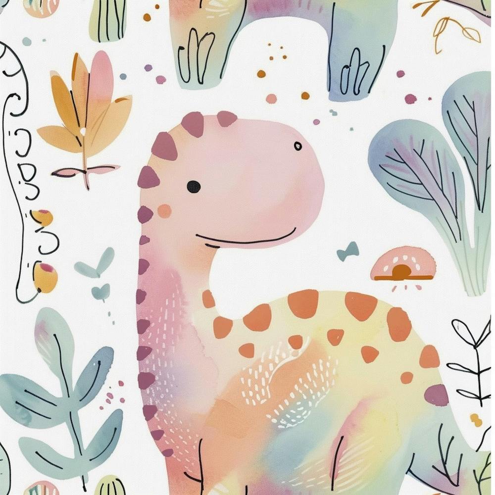 Cute Muted Pastel Maiasaura Dinosaur  1