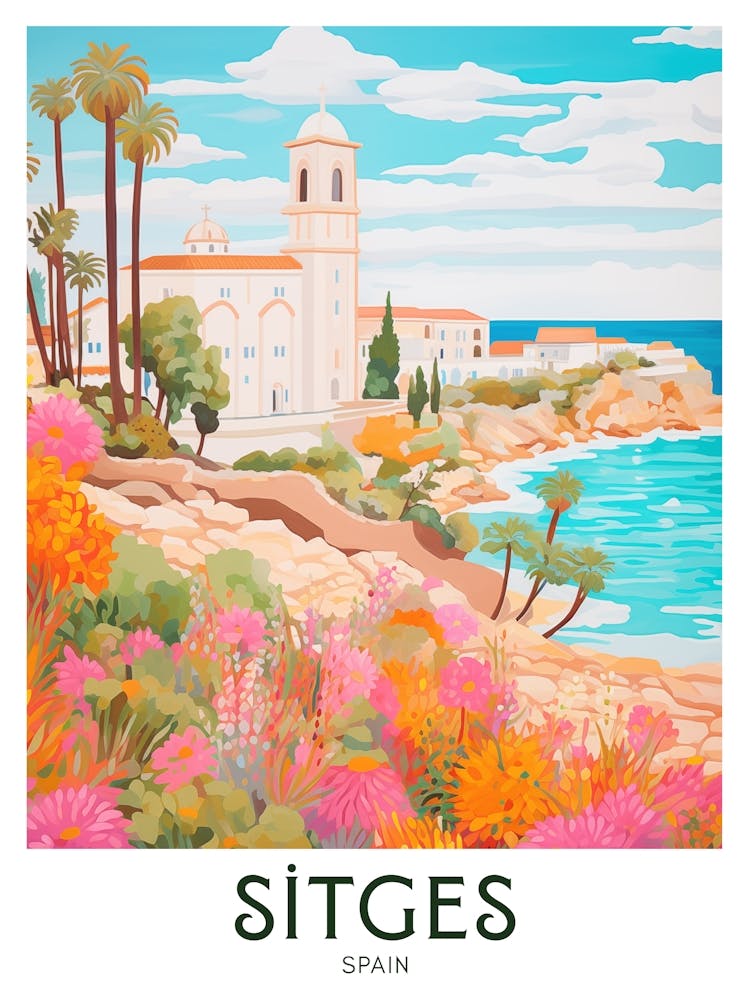 Sitges, Spain Travel Poster