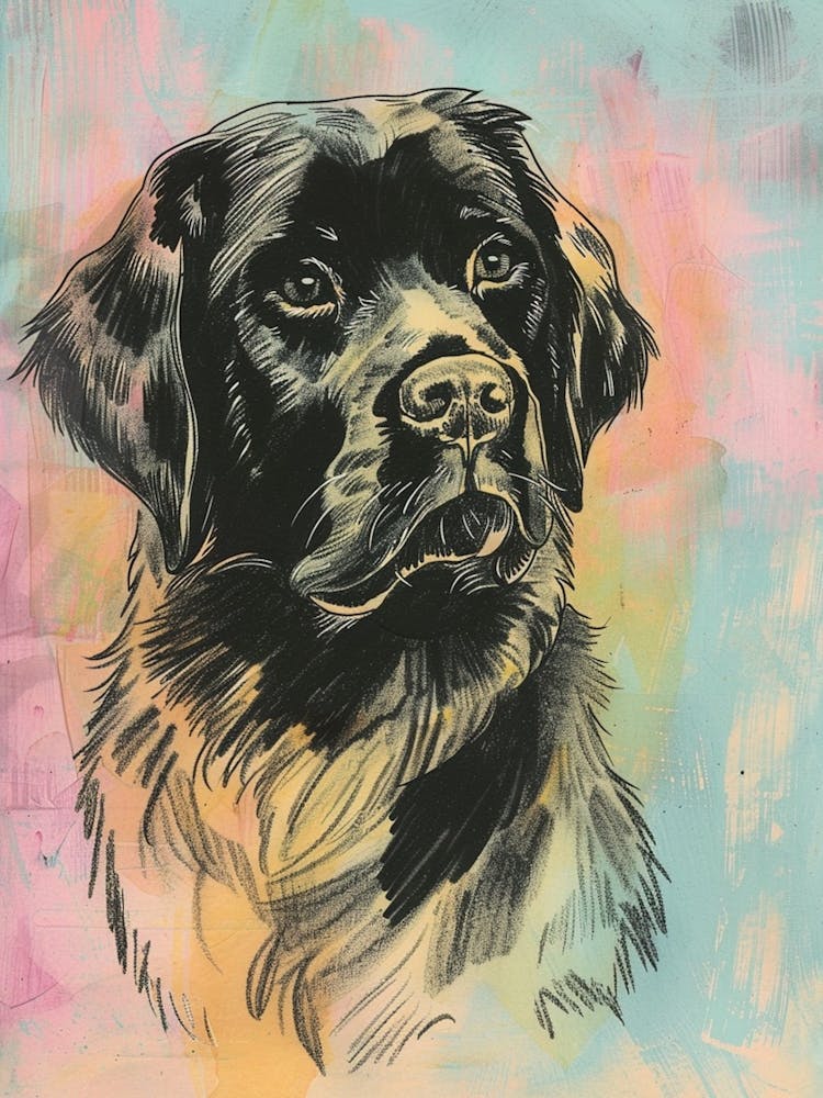 Pastel Anatolian Shepherd Dog Pastel Line Illustration 3