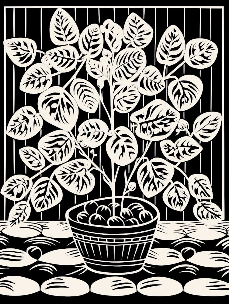 B&W Plant Illustration Hoya 2