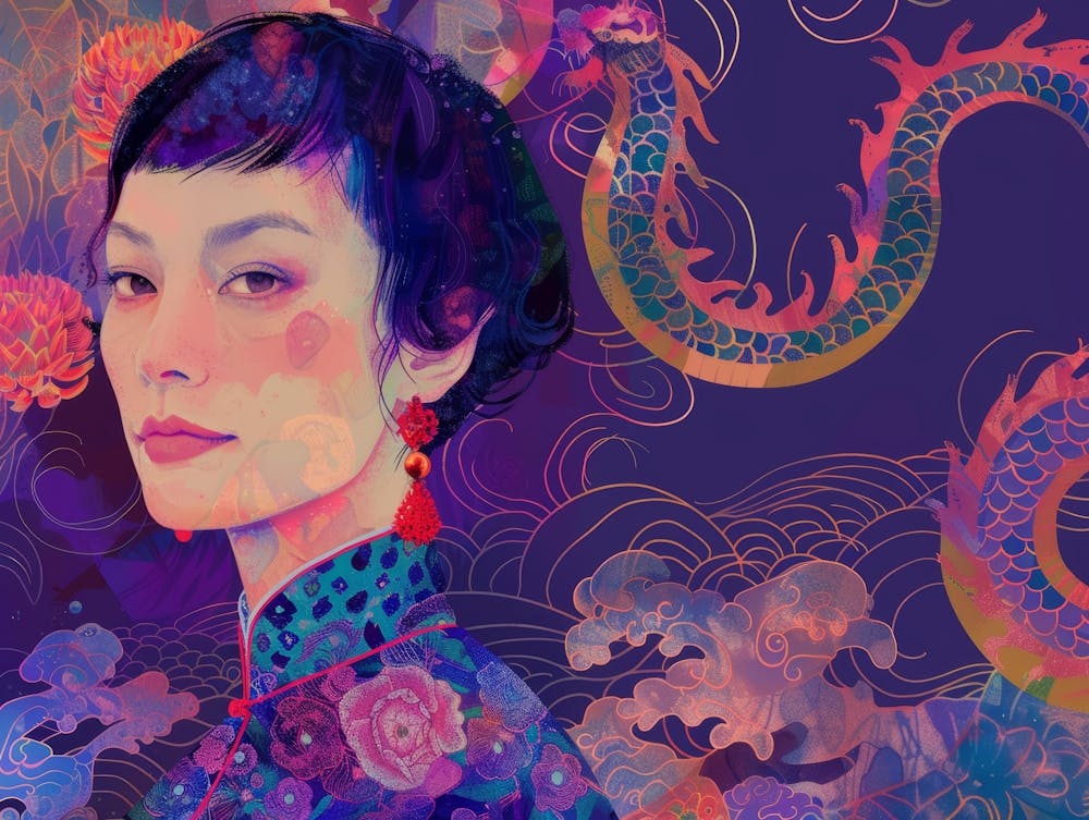 Chinese Woman With Dragon