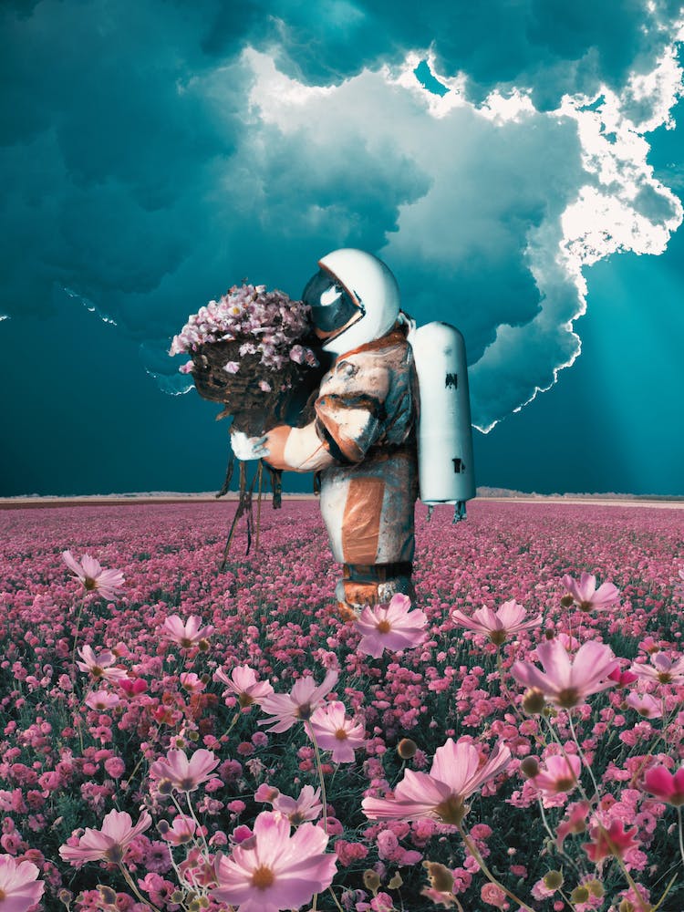 Pink Flowers In The Field