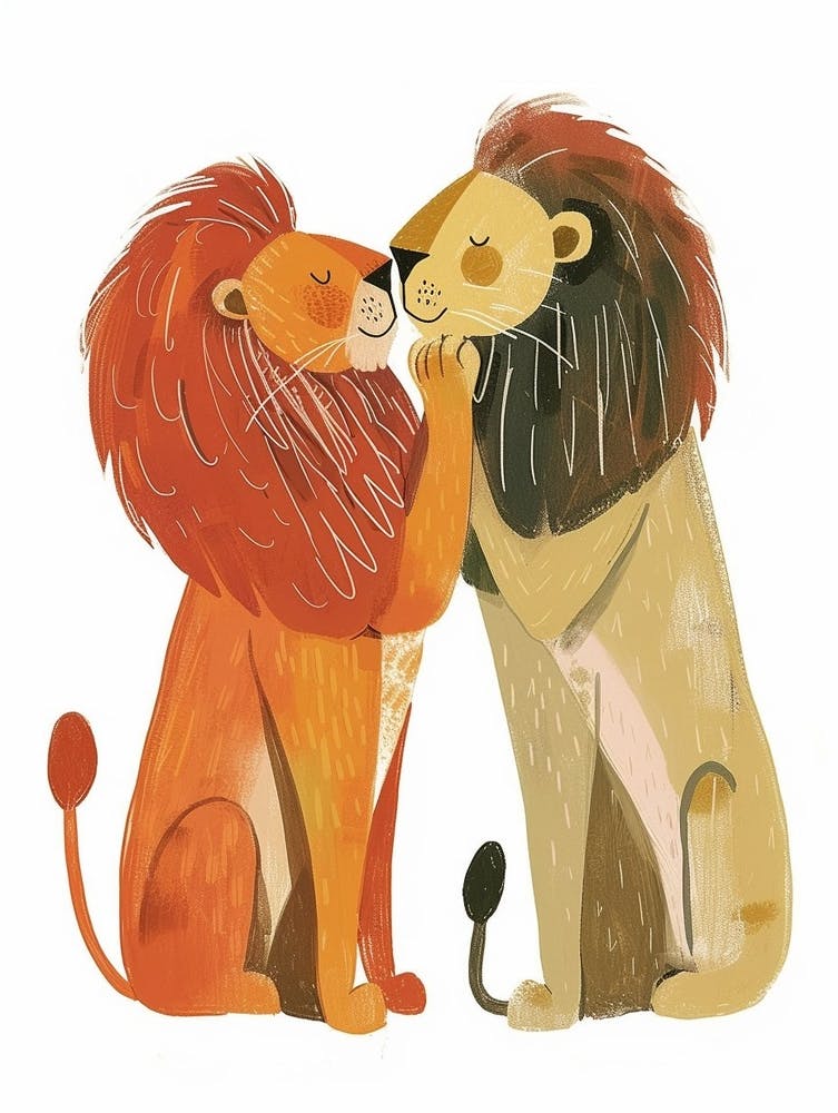 Afrikanische Löwen Paarungsrituale Clipart 2