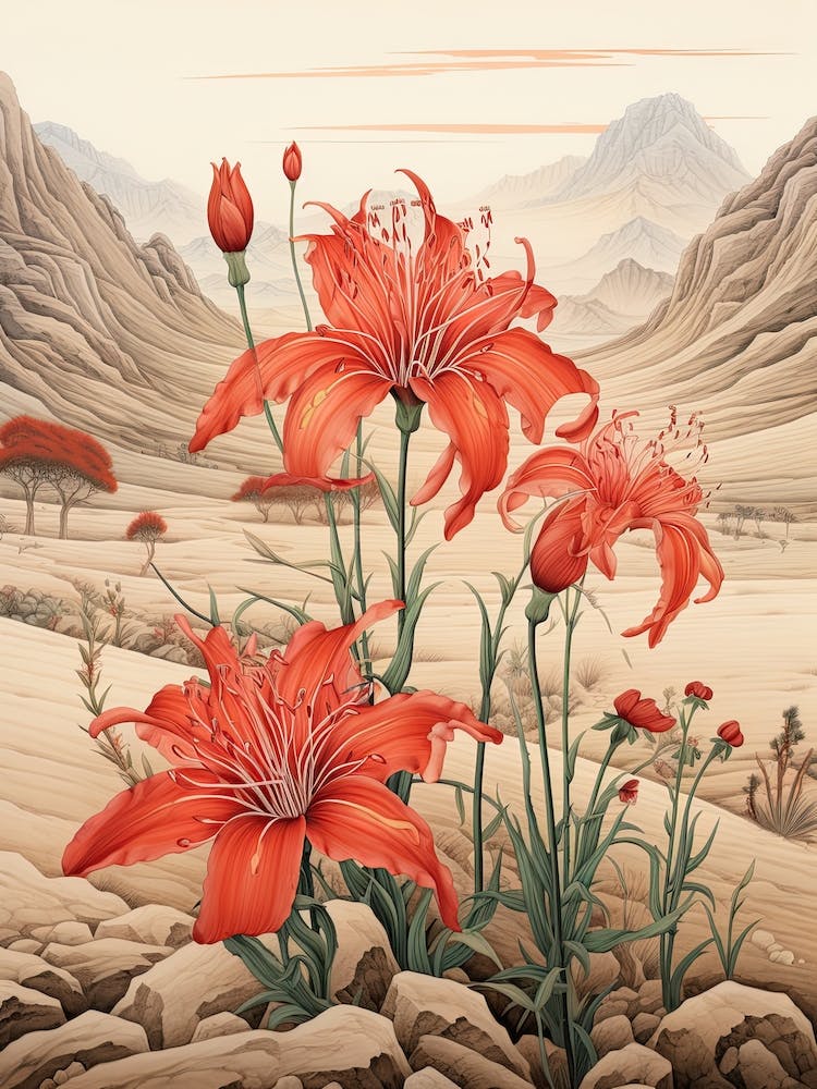 Chinese Spider Lily  Flower Victorian Style 0