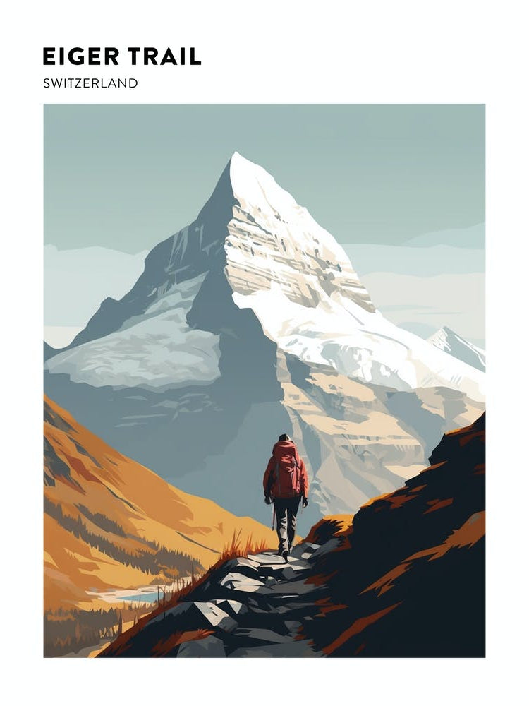 Eiger Trail Switzerland 1 Hiking Trail Landscape Poster