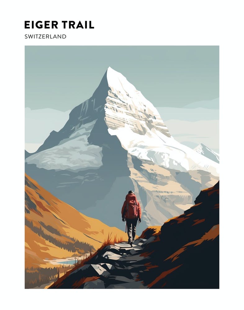 Eiger Trail Switzerland 1 Hiking Trail Landscape Poster
