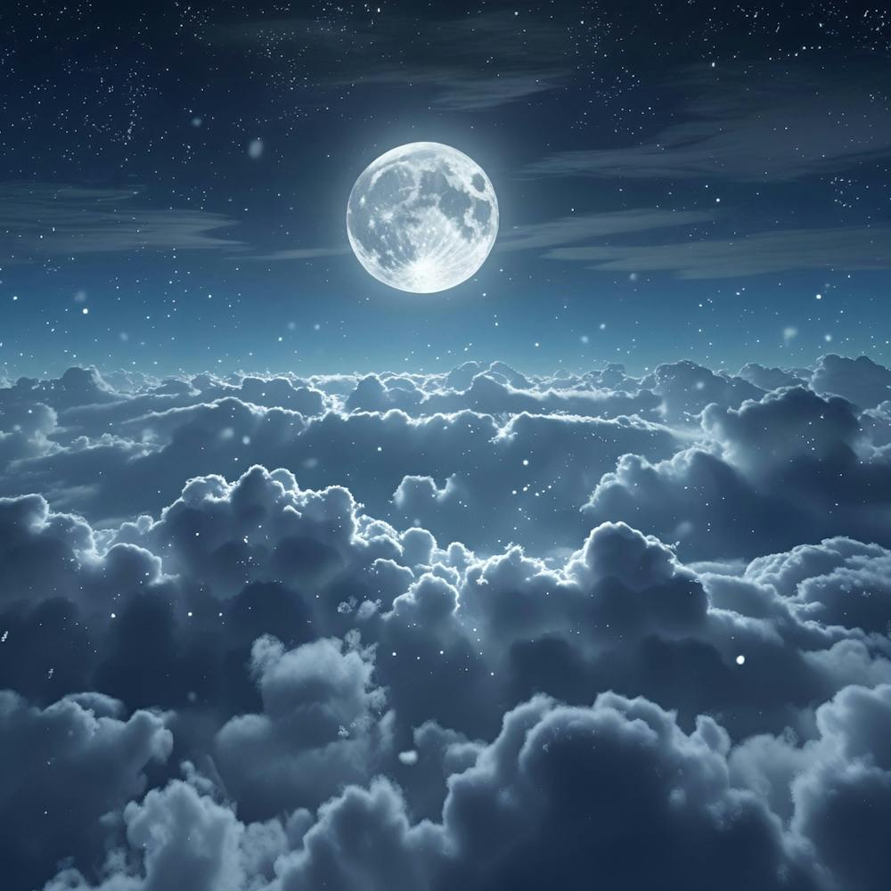 Full Moon Above Clouds 2