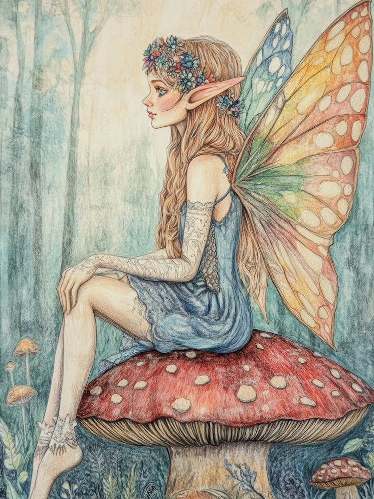 Fairy On A Mushroom 4