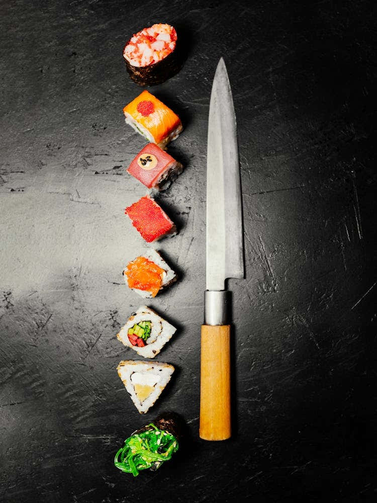 Sushi (Japan, Japanese cuisine) — Food kitchen poster/blackboard, photo art 1