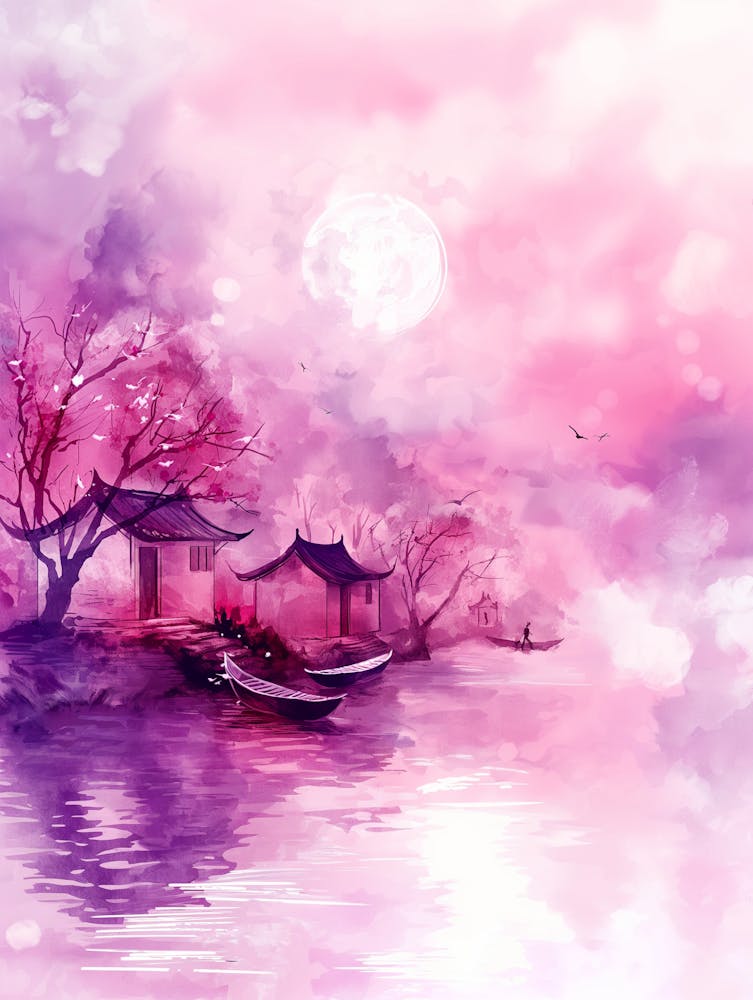 Asian Watercolor Painting