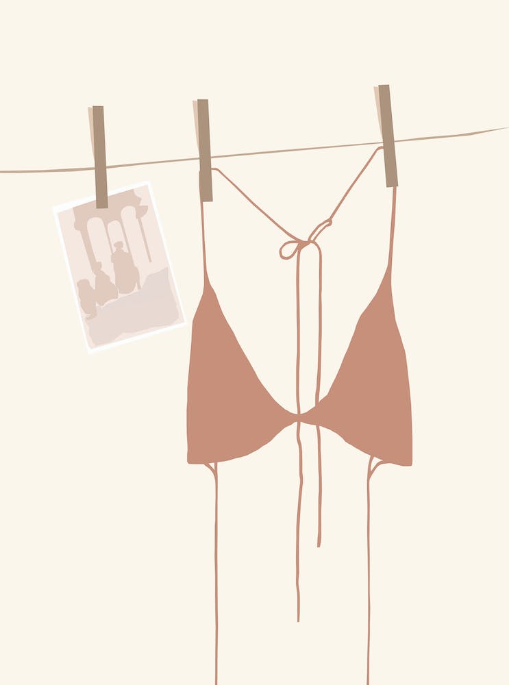 Bikini Sur Une Corde À Linge