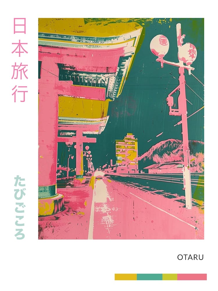 Otaru Japan Duotone Silkscreen 2 Poster