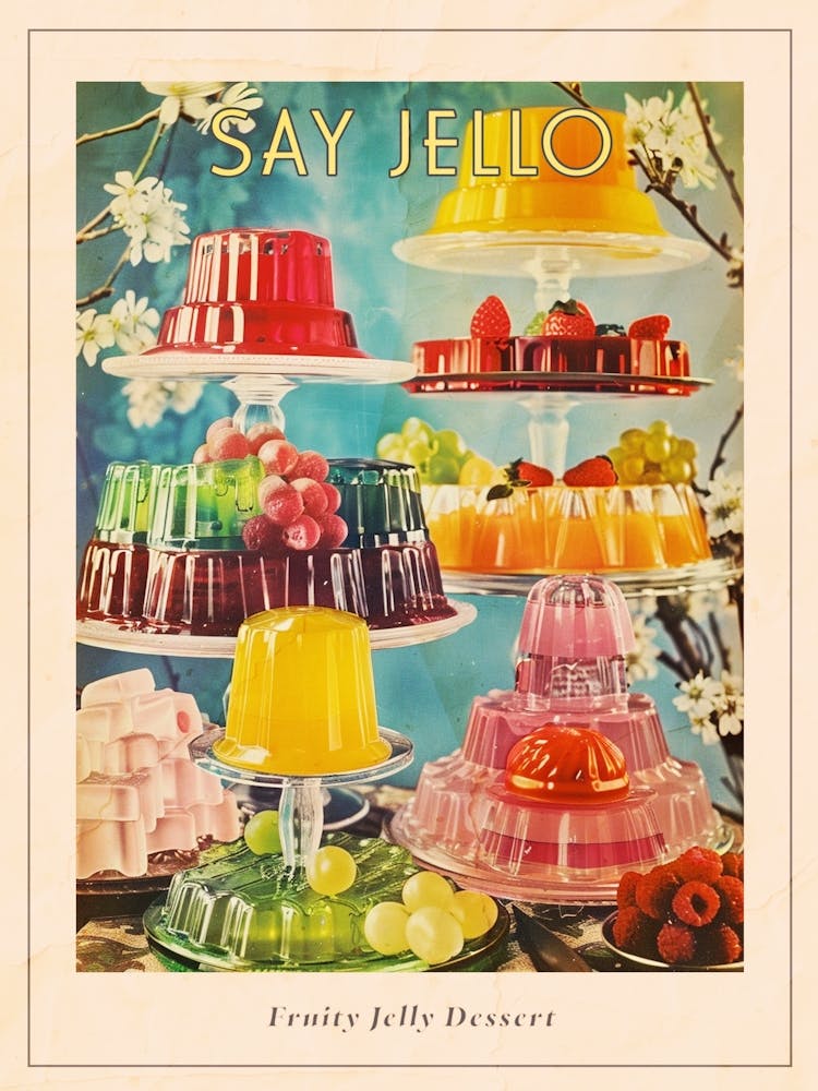 Fruity Jelly Retro Collage 2 Poster