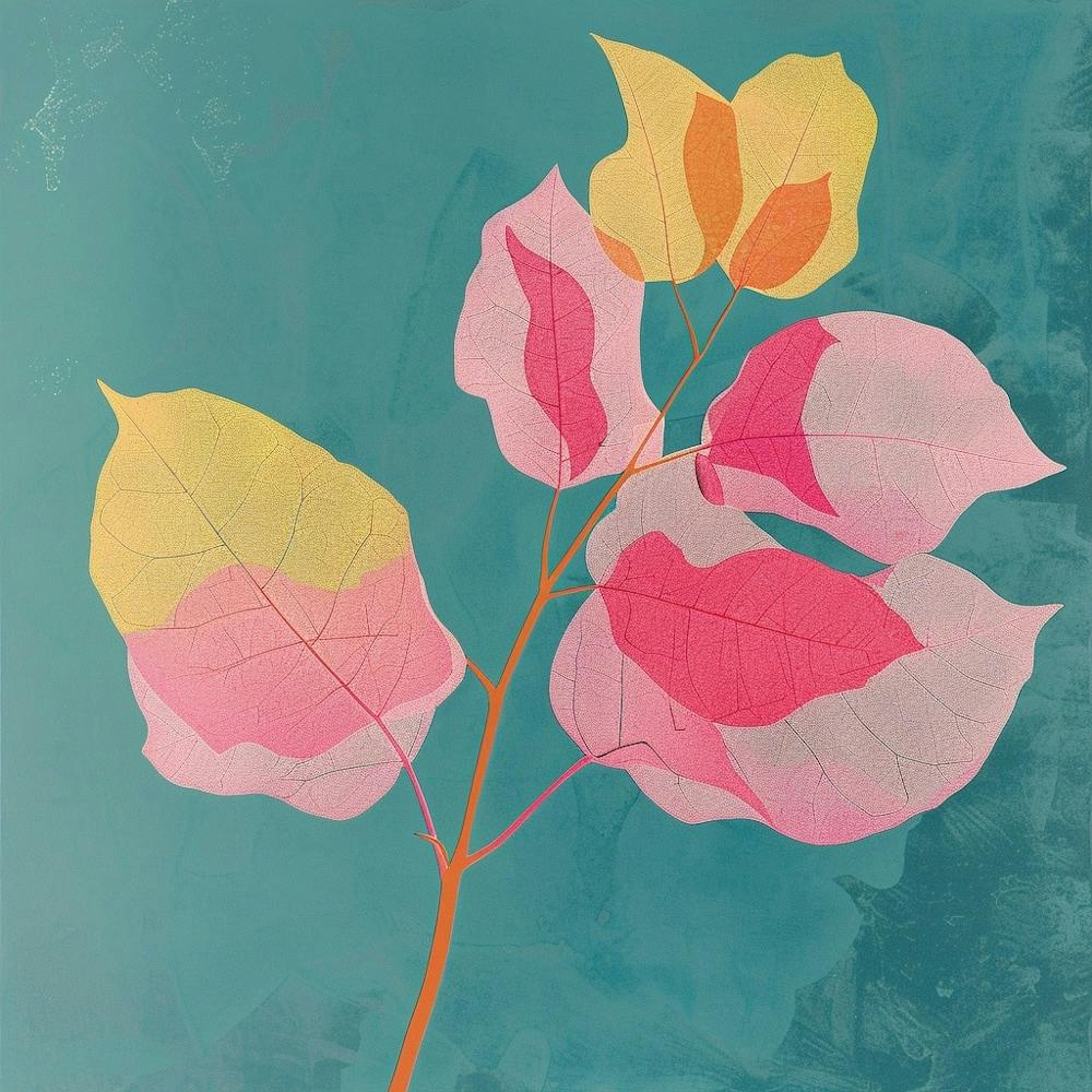 Bougainvillea 2 Square Flower Illustration