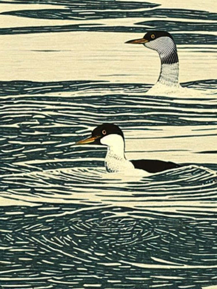 Loon 2 Linocut Bird