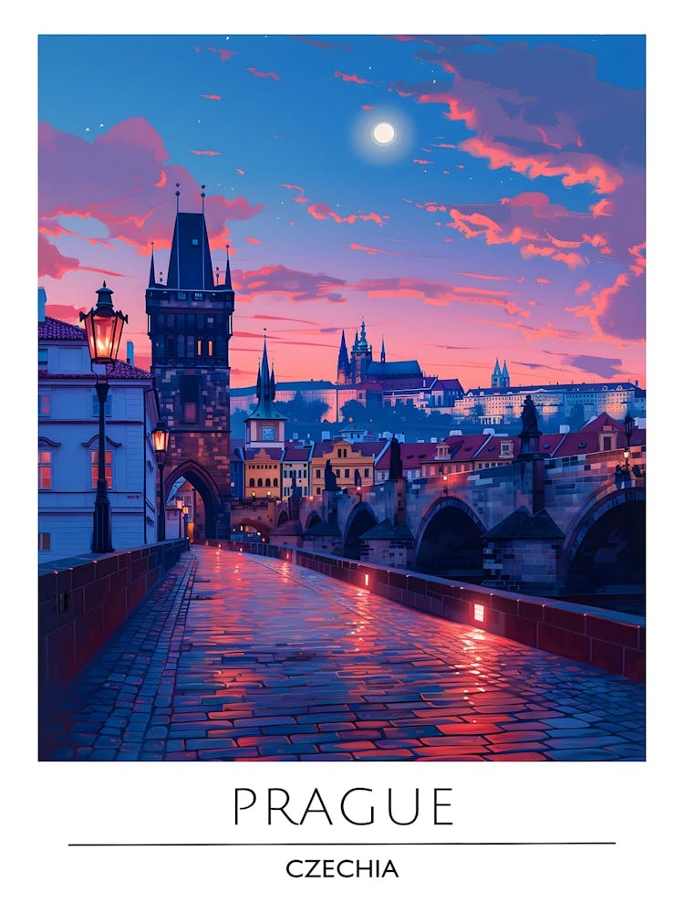 Prague At Sunset
