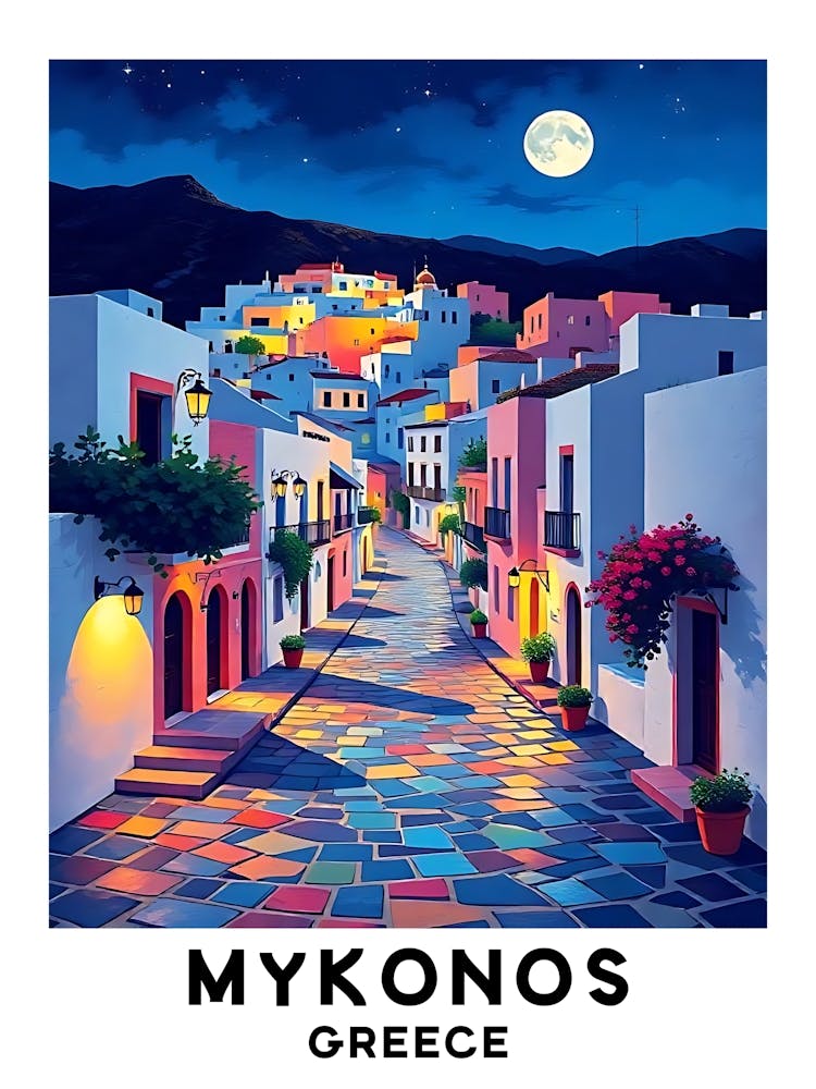 Mykonos - Greece Vintage Travel Poster 20