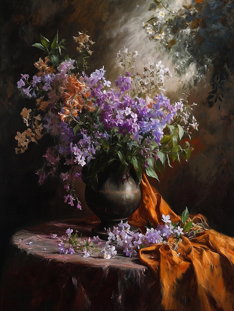 Baroque Floral Still Life Phlox 2