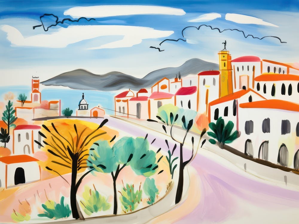 Ancona Italy Cute Watercolour Illustration 2